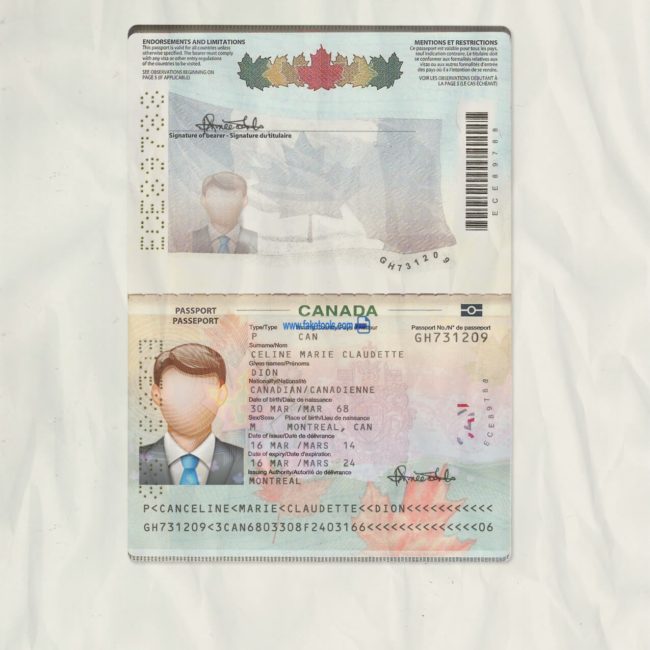 Canada passport psd template