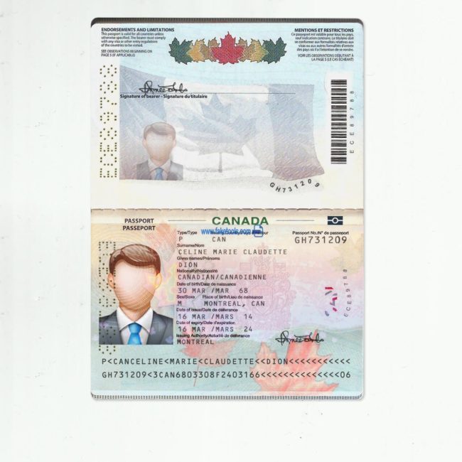 Canada passport psd template