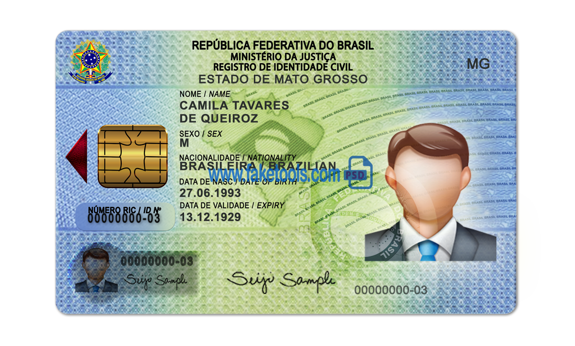 Brazil ID Card Psd Template