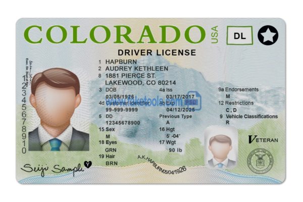 Colorado driver license Psd Template