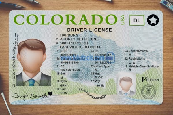 Colorado driver license Psd Template