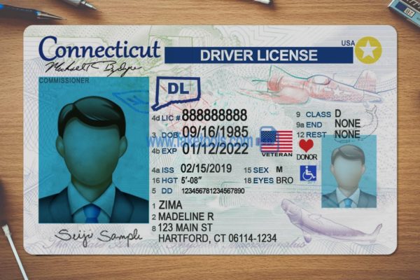 Connecticut driver license Psd Template