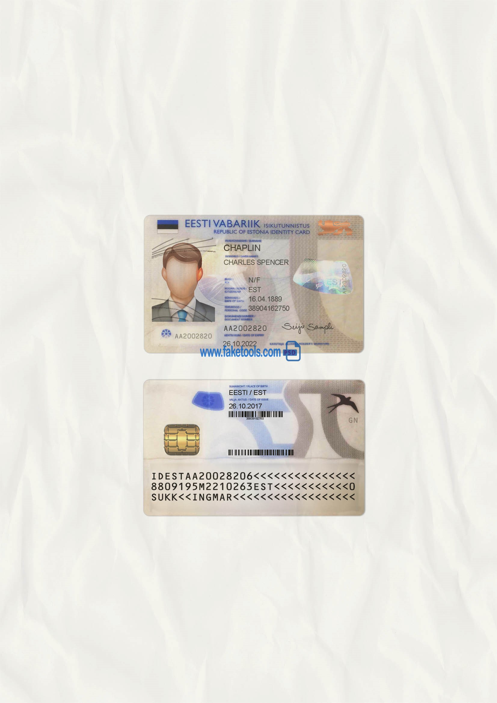 Estonia ID Card Psd Template V1