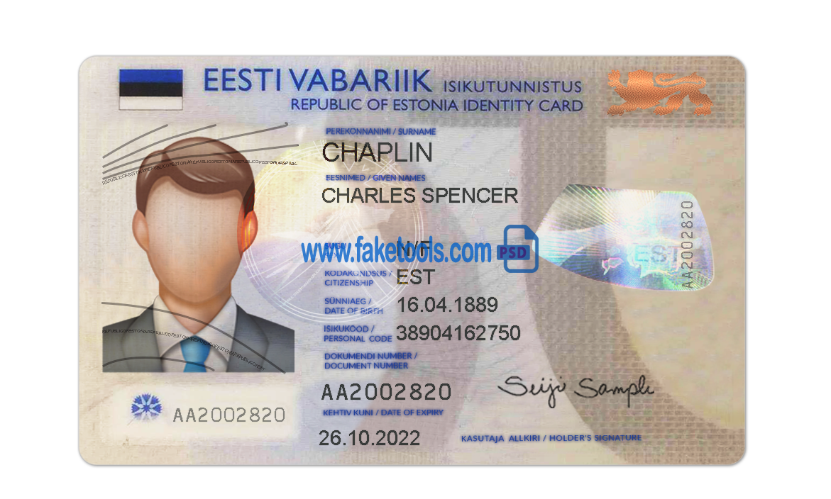 Estonia ID Card Psd Template V1