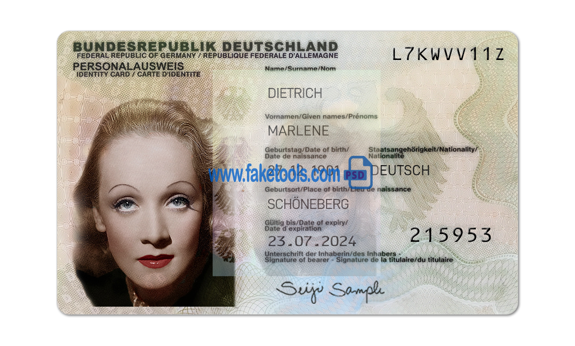 Germany ID Card Psd Template V2