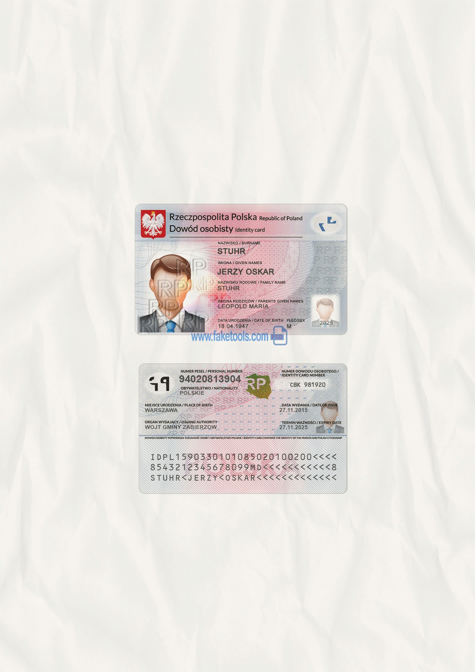 Poland ID Card Psd Template