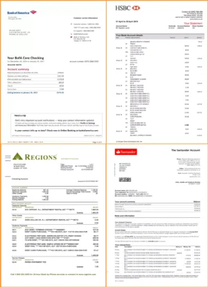 Editable printable blank Bank statement template psd download