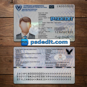 Editable blank Cyprus ID Card Template Psd download