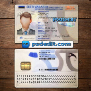 Editable blank Estonia ID Card Template Psd download V1