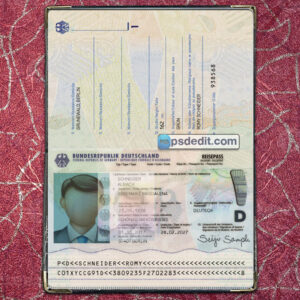 Editable blank Germany Passport Template Psd download (V2)