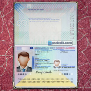 Editable blank Netherlands Passport Template Psd download