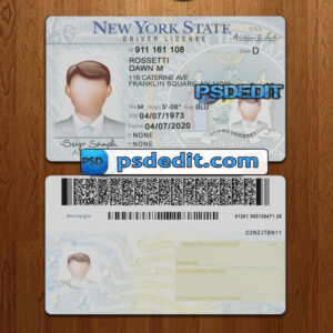 Editable blank New York drivers license template psd download