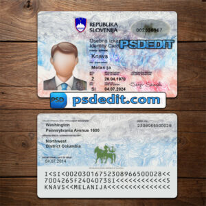 Editable blank Slovenia ID Card Template Psd download