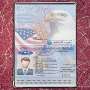 Editable blank USA Passport Template Psd download