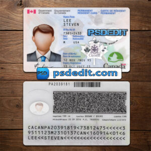 Editable blank Canada ID Card Template Psd download