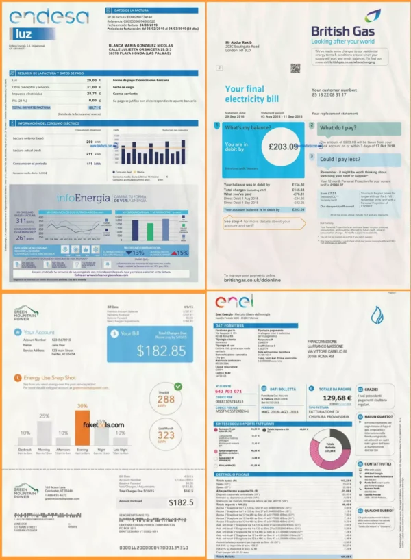 Editable printable blank utility bill template proof of address template psd pdf download