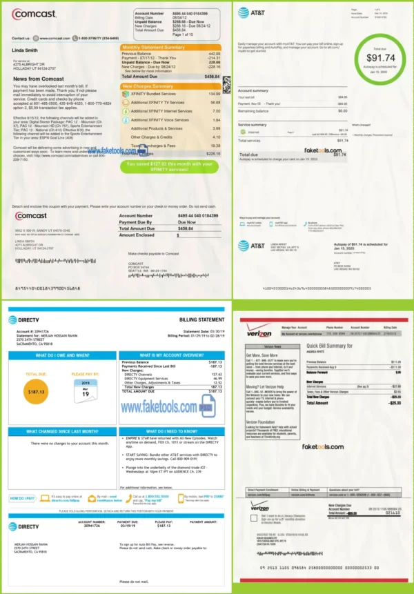 Editable printable blank utility bill template proof of address template psd pdf download